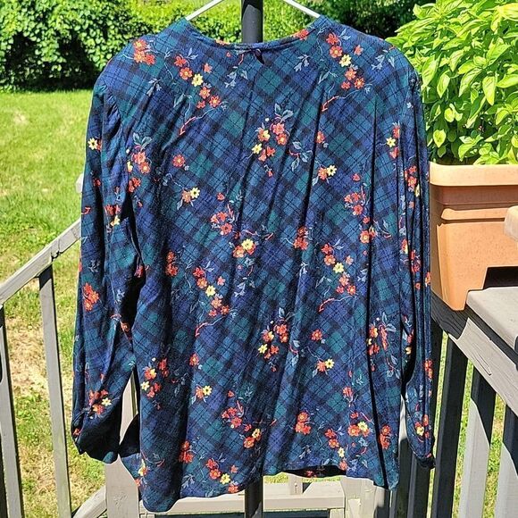 Pendleton Country Sophisticates floral plaid button-up size 18W - Picture 5 of 6